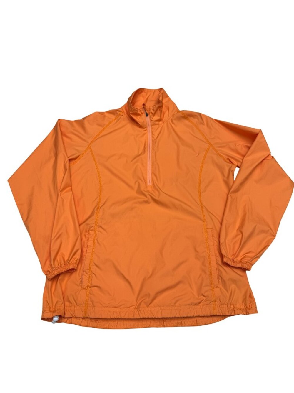 Peter Millar Men's 1/4 Zip Pullover Windbreaker In Orange Pockets, Size M